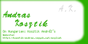 andras kosztik business card